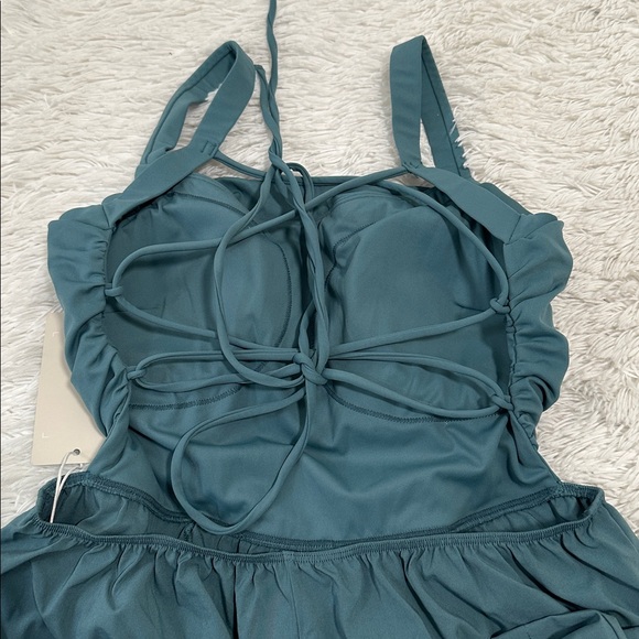 👠 NWT Halara Lace Up Back Wide Leg Jumpsuit - Picture 3 of 5